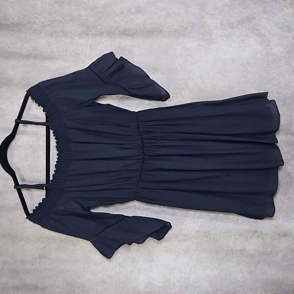 BCX Navy Blue Cold Shoulder Flowy Dress Size Small - Picture 1 of 11